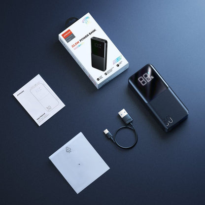 Eksterna baterija Joyroom JR-QP193, 30000mAh, 22.5W, QC + PD, 1 x USB-C - 2 x USB-A, Crna