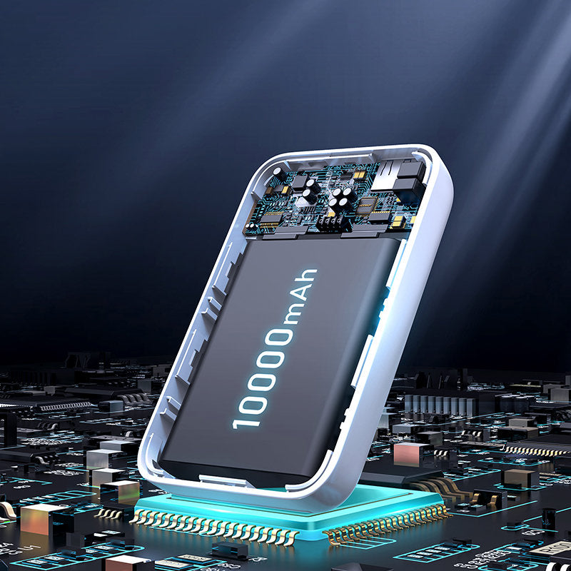 Spoljna bežična baterija Joyroom JR-W020, 10000mAh, 20W, QC + PD + FQI, 1 x QI - 1 x USB-A - 1 x USB-C, Bela