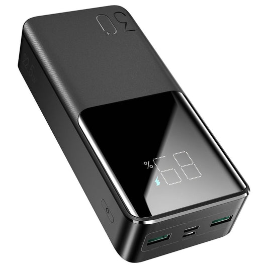 Eksterna baterija Joyroom JR-QP193, 30000mAh, 22.5W, QC + PD, 1 x USB-C - 2 x USB-A, Crna