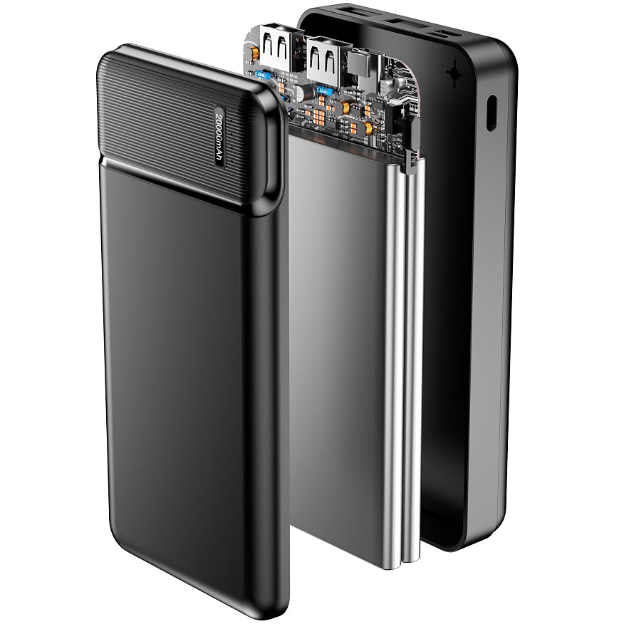 Eksterna baterija MaXlife MXPB-01, 20000mAh, 12W, 2 x USB-A, Crna