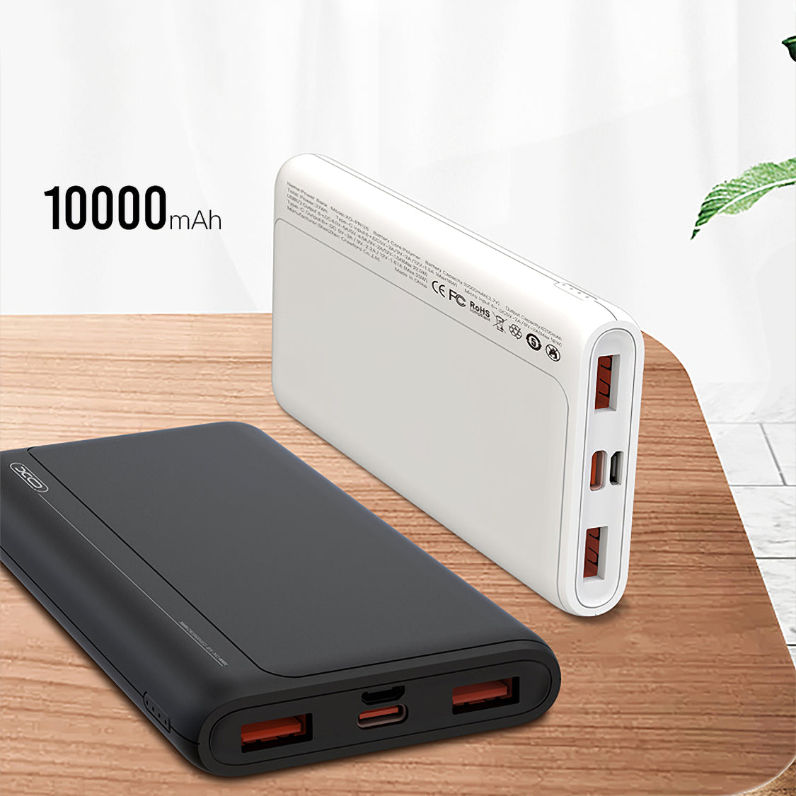 Spoljna baterija XO Design PR127, 20000mAh, 22.5W, QC + PD, 1 x USB-C - 2 x USB-A, Crna
