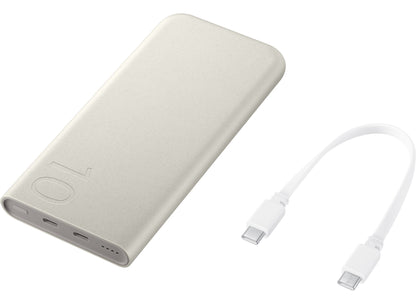 Samsung Eksterna Baterija, 10000mAh, 25W, PD, 2 x USB-C, Bež, Refabrikovana EB-P3400XUEGEU