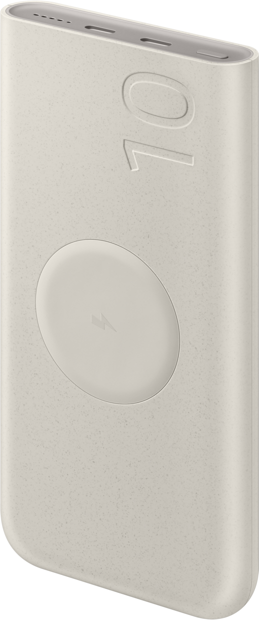 Samsung External Battery, 10000mAh, 25W, PD + FQI, 1 x QI - 2 x USB-C, Beige EB-U2510XUEGEU 