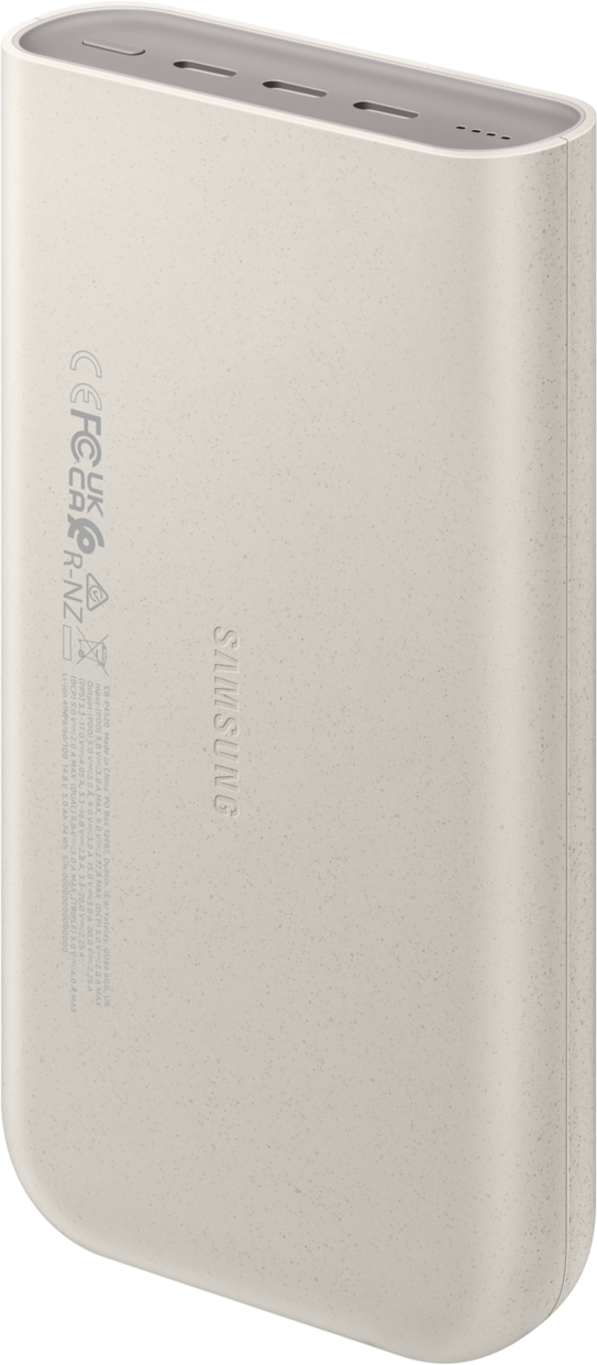 Samsung External Battery, 20000mAh, 45W, PD, 3 x USB-C, Beige EB-P4520XUEGEU 