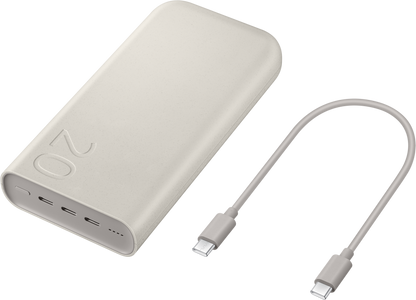Samsung External Battery, 20000mAh, 45W, PD, 3 x USB-C, Beige EB-P4520XUEGEU 