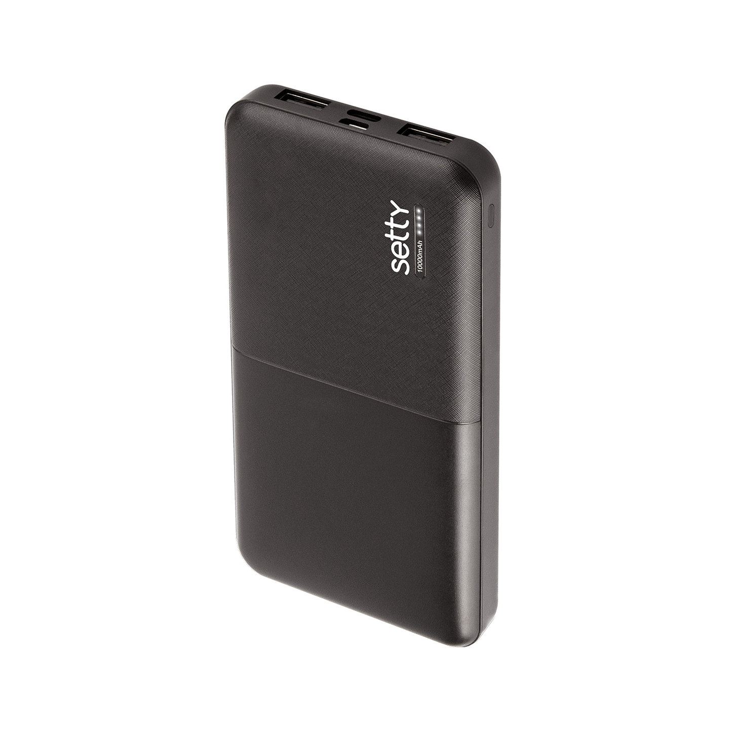 Eksterna baterija Setty, 10000mAh, 10W, 2 x USB-A, Crna