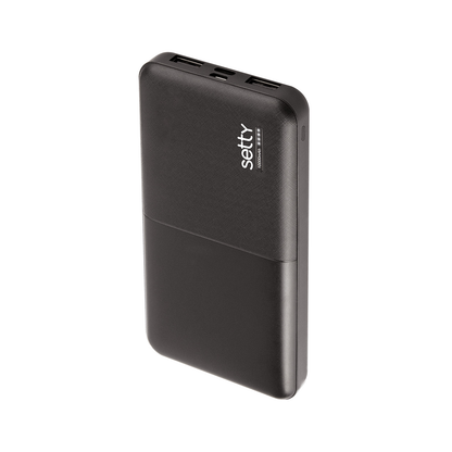 Eksterna baterija Setty, 10000mAh, 10W, 2 x USB-A, Crna