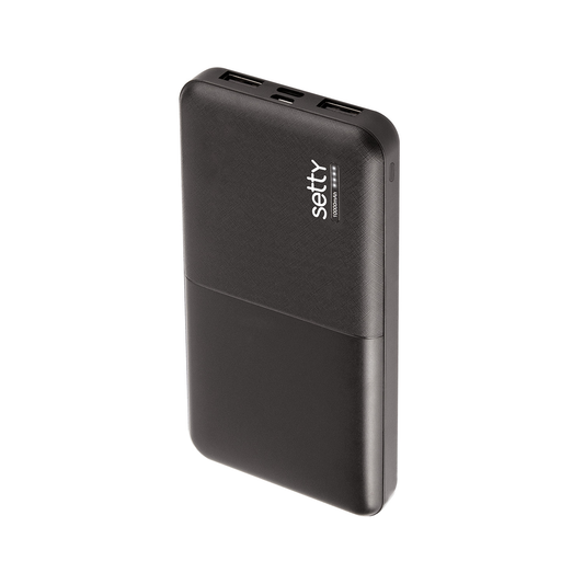 Eksterna baterija Setty, 10000mAh, 10W, 2 x USB-A, Crna
