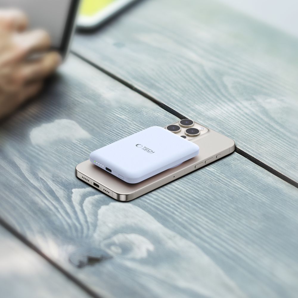 Eksterna Baterija Wireless Tech-Protect PB10 LifeMag, 5000mAh, 15W, PD + FQI, 1 x QI - 1 x USB-C, Plava