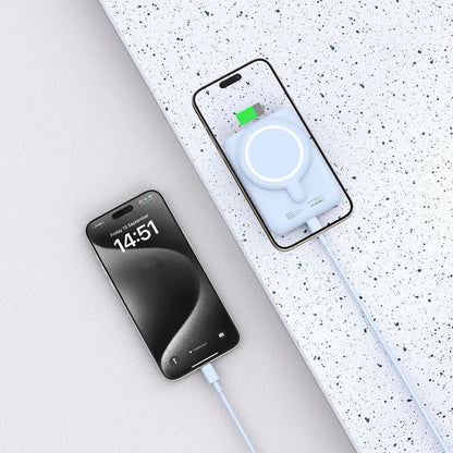 Eksterna Baterija Wireless Tech-Protect PB10 LifeMag, 5000mAh, 15W, PD + FQI, 1 x QI - 1 x USB-C, Plava
