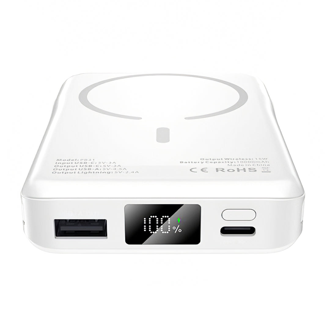Spoljna Baterija Wireless Tech-Protect PB31 LifeMag, 10000mAh, 15W, FQI, 1 x Lightning - 1 x QI - 1 x USB-A - 1 x USB-C, Bela