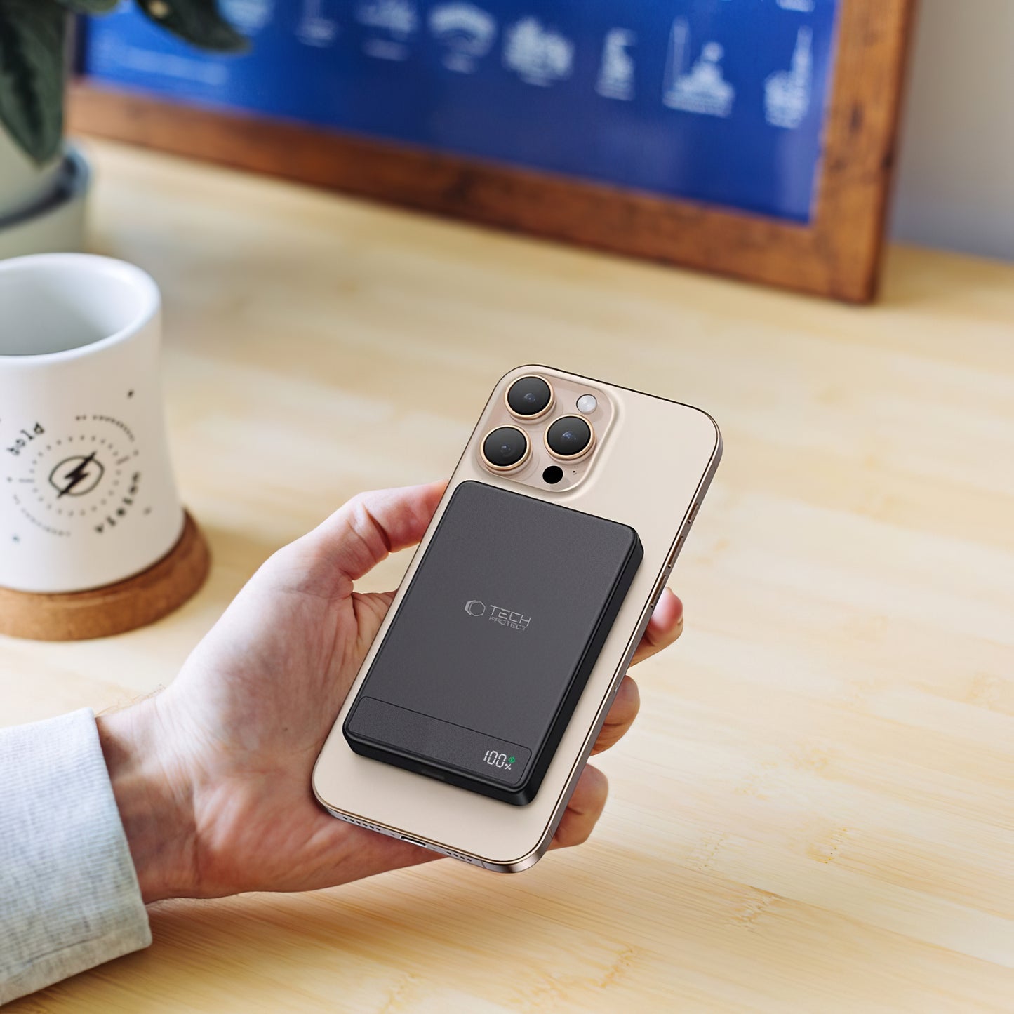Eksterna Baterija Wireless Tech-Protect PB33 LifeMag, 5000mAh, 15W, FQI, 1 x QI - 1 x USB-C, Crna