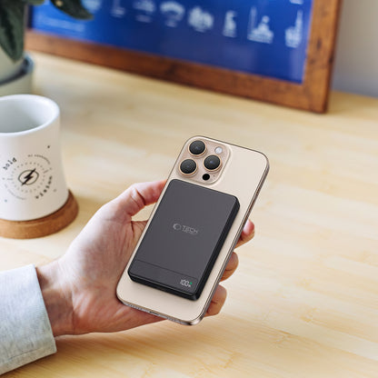 Eksterna Baterija Wireless Tech-Protect PB33 LifeMag, 5000mAh, 15W, FQI, 1 x QI - 1 x USB-C, Crna