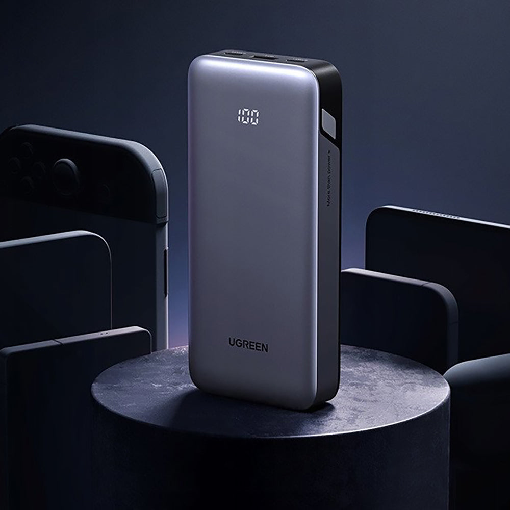 Eksterna baterija UGREEN Nexode PB532 (55989B), 20000mAh, 30W, QC + PD, 1 x USB-A - 2 x USB-C, Siva