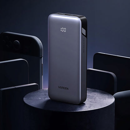 Eksterna baterija UGREEN Nexode PB532 (55989B), 20000mAh, 30W, QC + PD, 1 x USB-A - 2 x USB-C, Siva