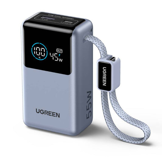 Eksterni punjač UGREEN Nexode Pro PB727 (75701B), 10000mAh, 55W, QC + PD, 1 x USB-A - 2 x USB-C, Siva
