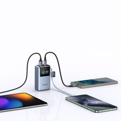 Eksterni punjač UGREEN Nexode Pro PB727 (75701B), 10000mAh, 55W, QC + PD, 1 x USB-A - 2 x USB-C, Siva