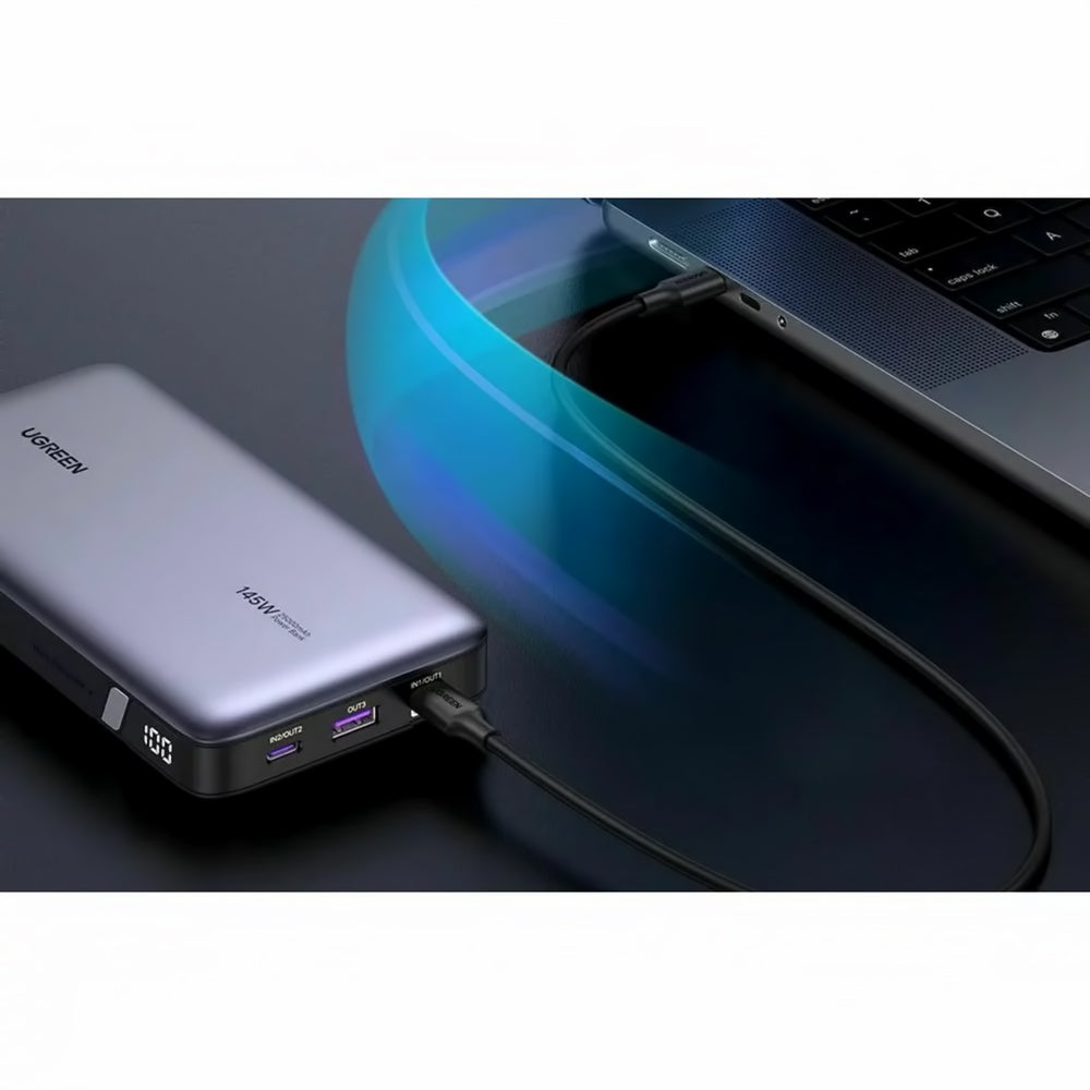 UGREEN PB205 External Battery, 25000mAh, 145W, QC + PD, 1 x USB-A - 2 x USB-C, Grey 