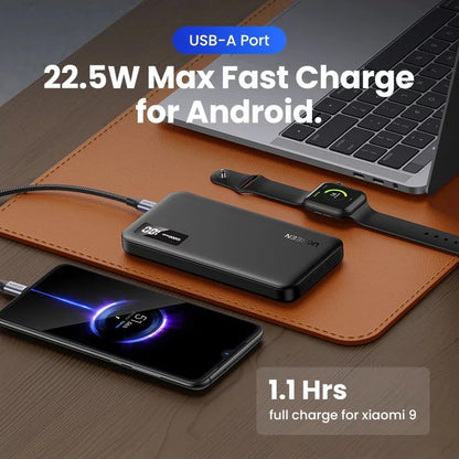 Spoljna baterija UGREEN PB311, 10000mAh, 22.5W, QC + PD, 1 x USB-C - 2 x USB-A, Crna