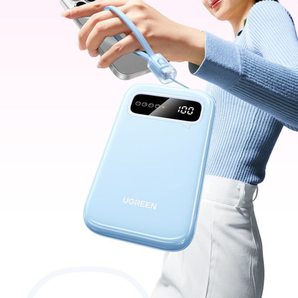 Spoljna baterija UGREEN PB522, 10000mAh, 20W, QC + PD, 1 x USB-A - 1 x USB-C, Plava
