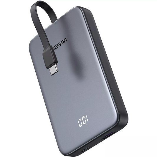 Eksterni punjač UGREEN PB526 (75161B), 10000mAh, 20W, QC + PD, 1 x USB-A - 2 x USB-C, Siva