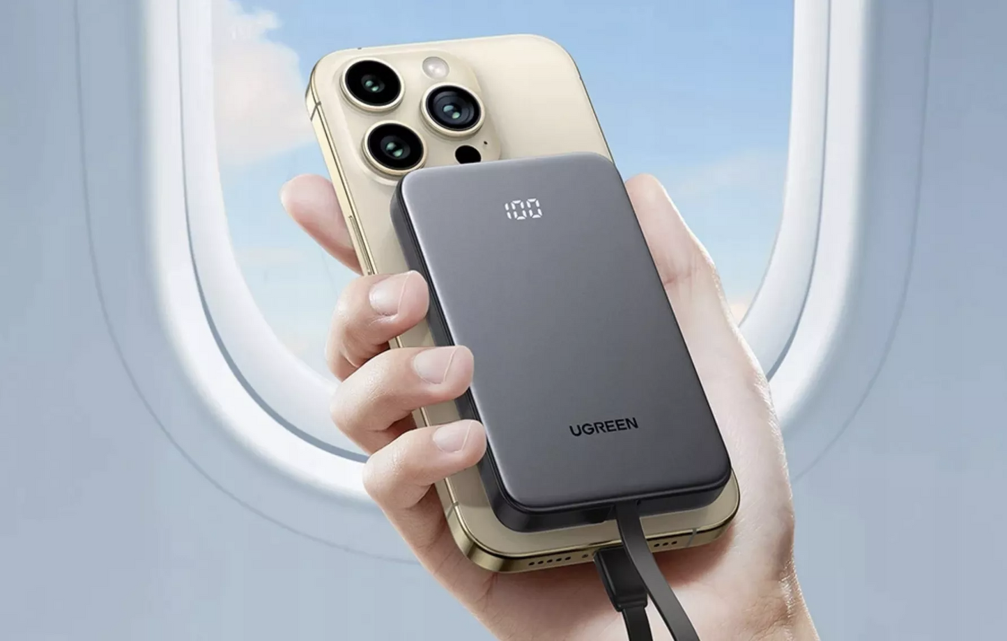 Eksterni punjač UGREEN PB526 (75161B), 10000mAh, 20W, QC + PD, 1 x USB-A - 2 x USB-C, Siva