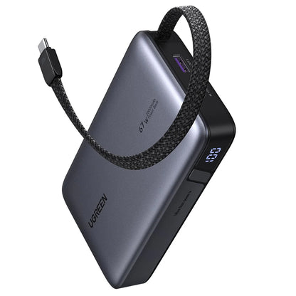 Eksterna baterija UGREEN PB550, 20000mAh, 67W, QC + PD, 1 x USB-A - 2 x USB-C, Siva