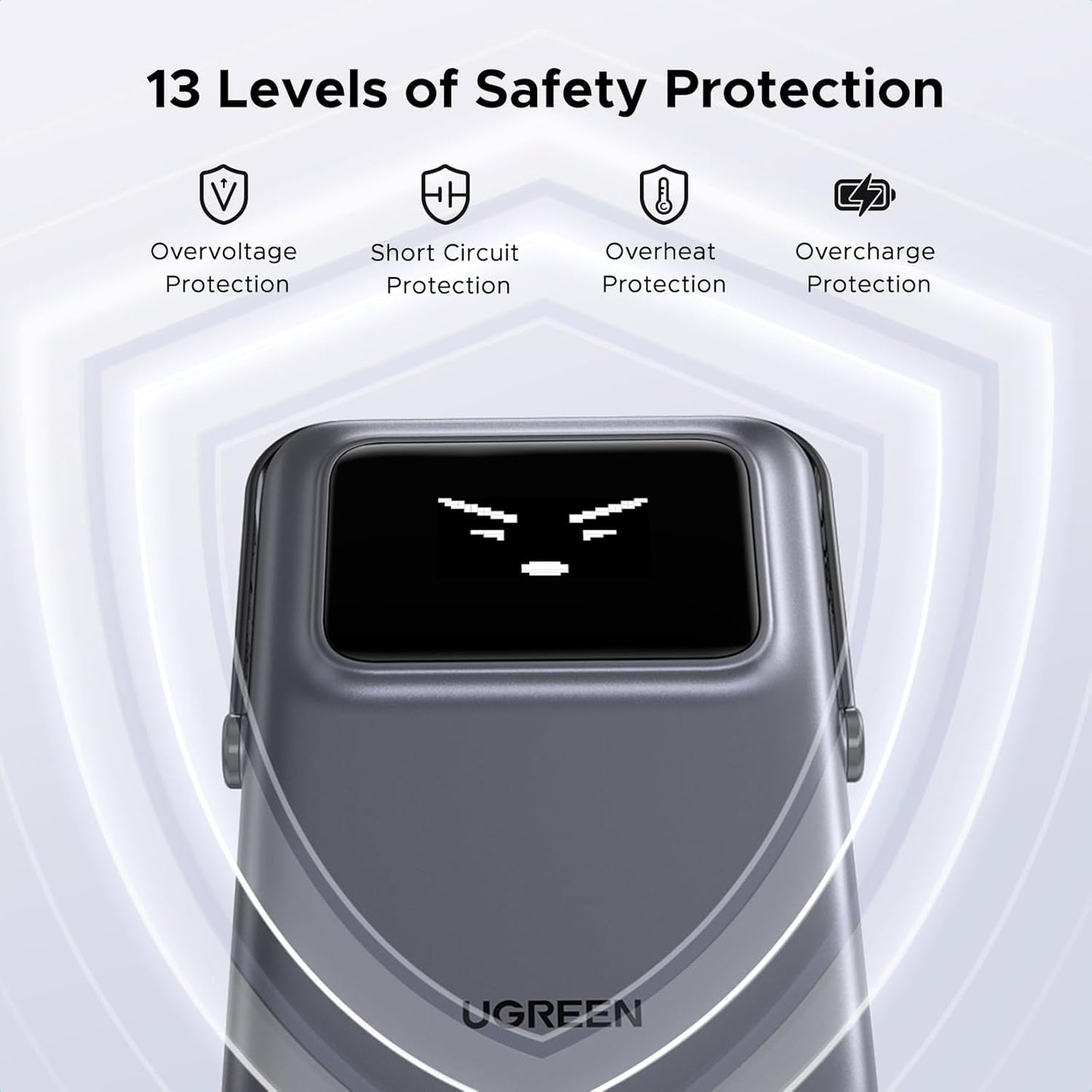 Spoljna bežična baterija UGREEN PB572 Uno, 10000mAh, 20W, PD + FQI, 1 x QI - 1 x USB-C, Siva
