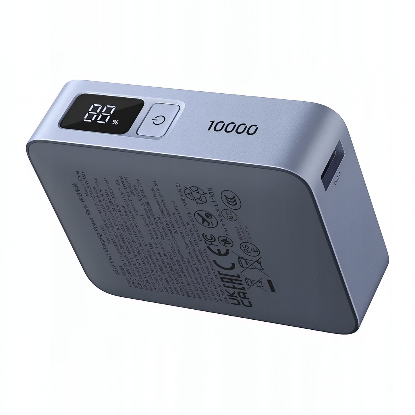 Eksterna baterija UGREEN PB584 (75173B), 10000mAh, 33W, QC + PD, 1 x USB-A - 2 x USB-C, Plava