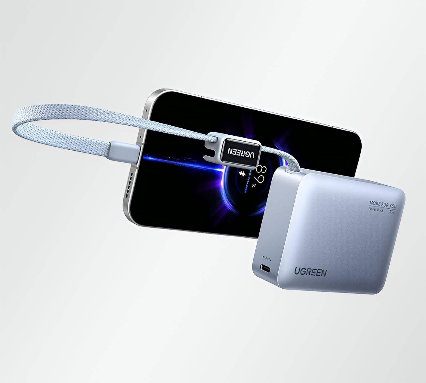 Eksterna baterija UGREEN PB584 (75173B), 10000mAh, 33W, QC + PD, 1 x USB-A - 2 x USB-C, Plava
