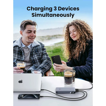 UGREEN PB720 Nexode External Battery, 20000mAh, 100W, QC + PD, 1 x USB-A - 2 x USB-C, Grey 