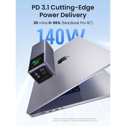 Spoljna baterija UGREEN PB722, 25000mAh, 200W, QC + PD, 1 x USB-A - 2 x USB-C, Siva