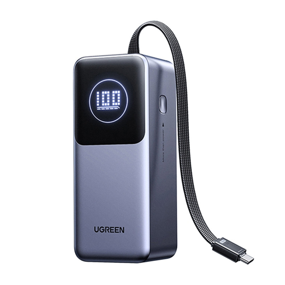 Spoljna baterija UGREEN PB723, 20000mAh, 130W, QC + PD, 1 x USB-A - 2 x USB-C, Siva