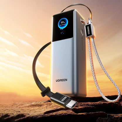 Eksterna baterija UGREEN PB728 (75702B), 25000mAh, 200W, QC + PD, 1 x USB-A - 3 x USB-C, Siva