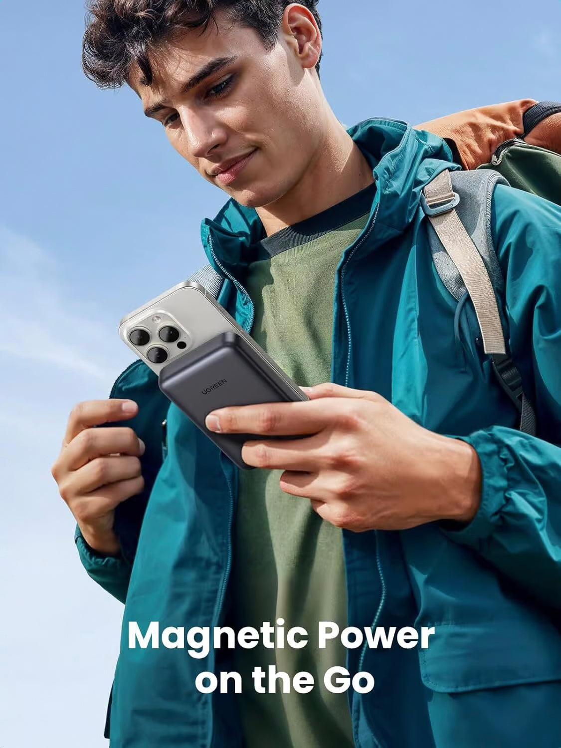 Spoljna baterija UGREEN PB761, 10000mAh, 30W, PD + FQI, 1 x QI - 1 x USB-C, Siva