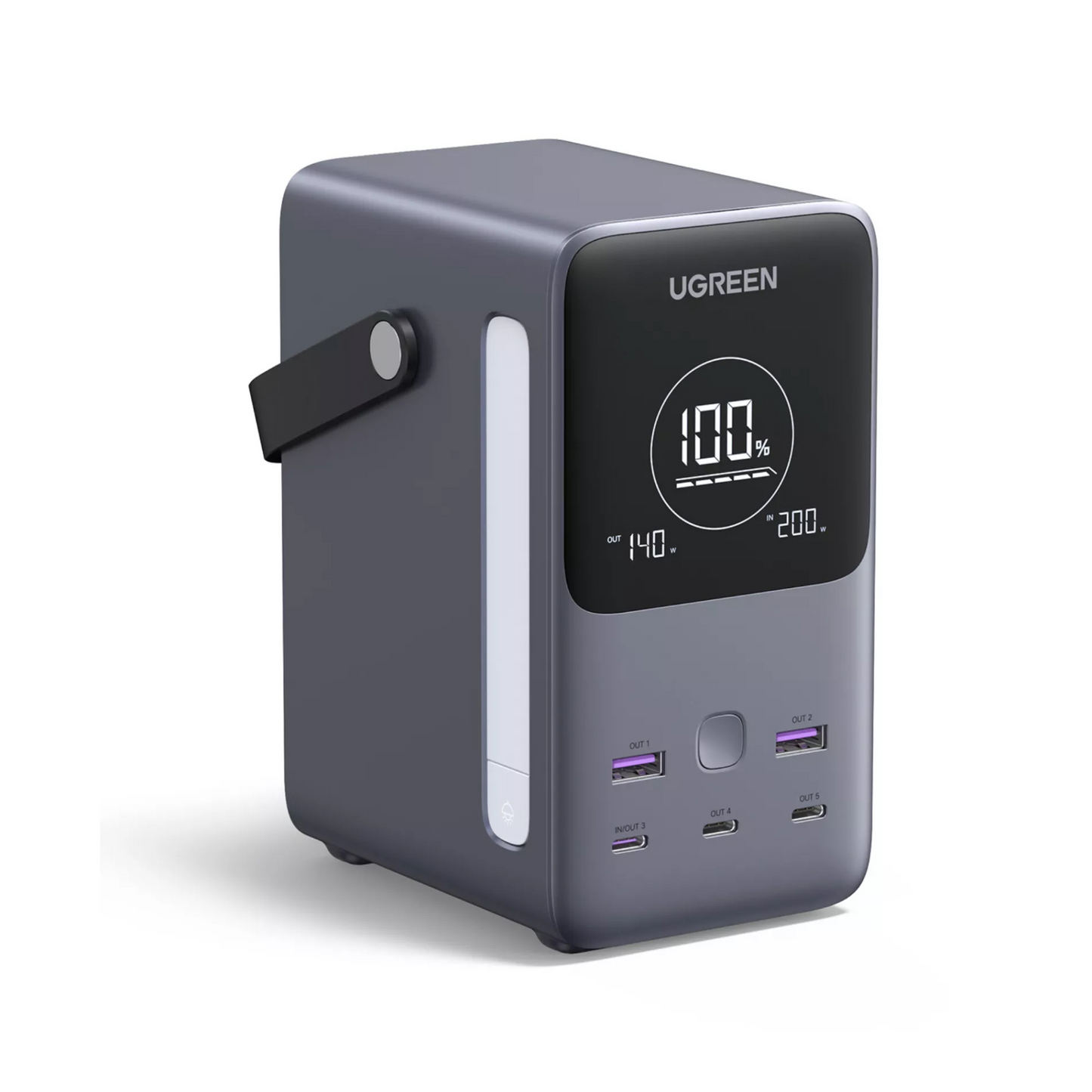 Eksterni punjač UGREEN PB770, 48000mAh, 300W, QC + PD, 2 x USB-A - 3 x USB-C, Siva, Refabrikovana