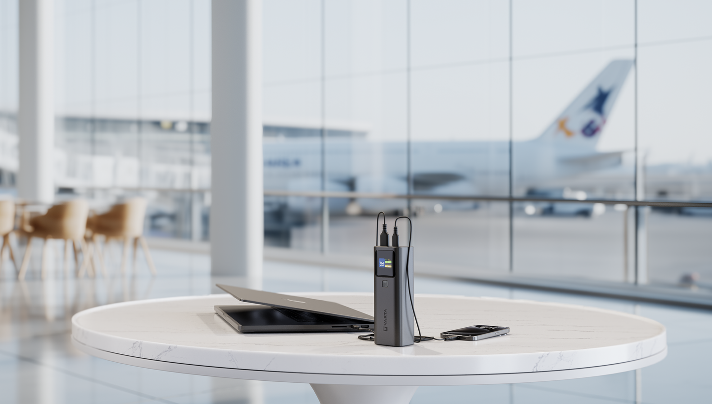 Spoljna baterija Varta High Speed, 27000mAh, 140W, QC + PD, 1 x USB-A - 2 x USB-C, Crna