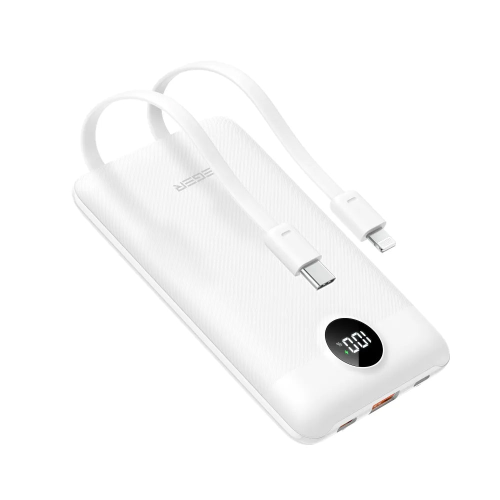 Spoljna baterija Veger C11C, 10000mAh, 22.5W, QC + PD, 1 x Lightning - 1 x USB-A - 2 x USB-C, Bela