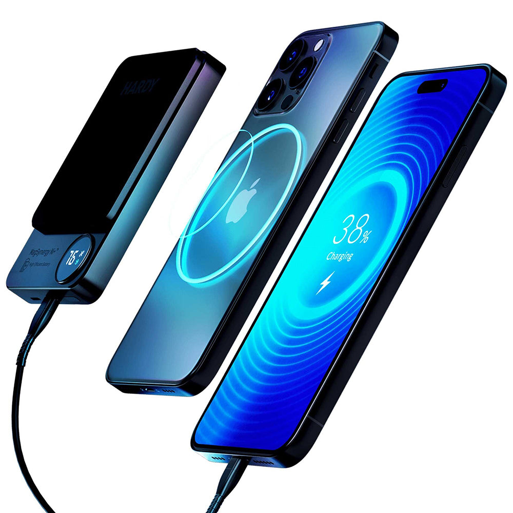 Spoljna baterija Wireless 3MK MagSynergy Ni+, 5000mAh, 22.5W, PD + FQI, 1 x QI - 1 x USB-C, Crna