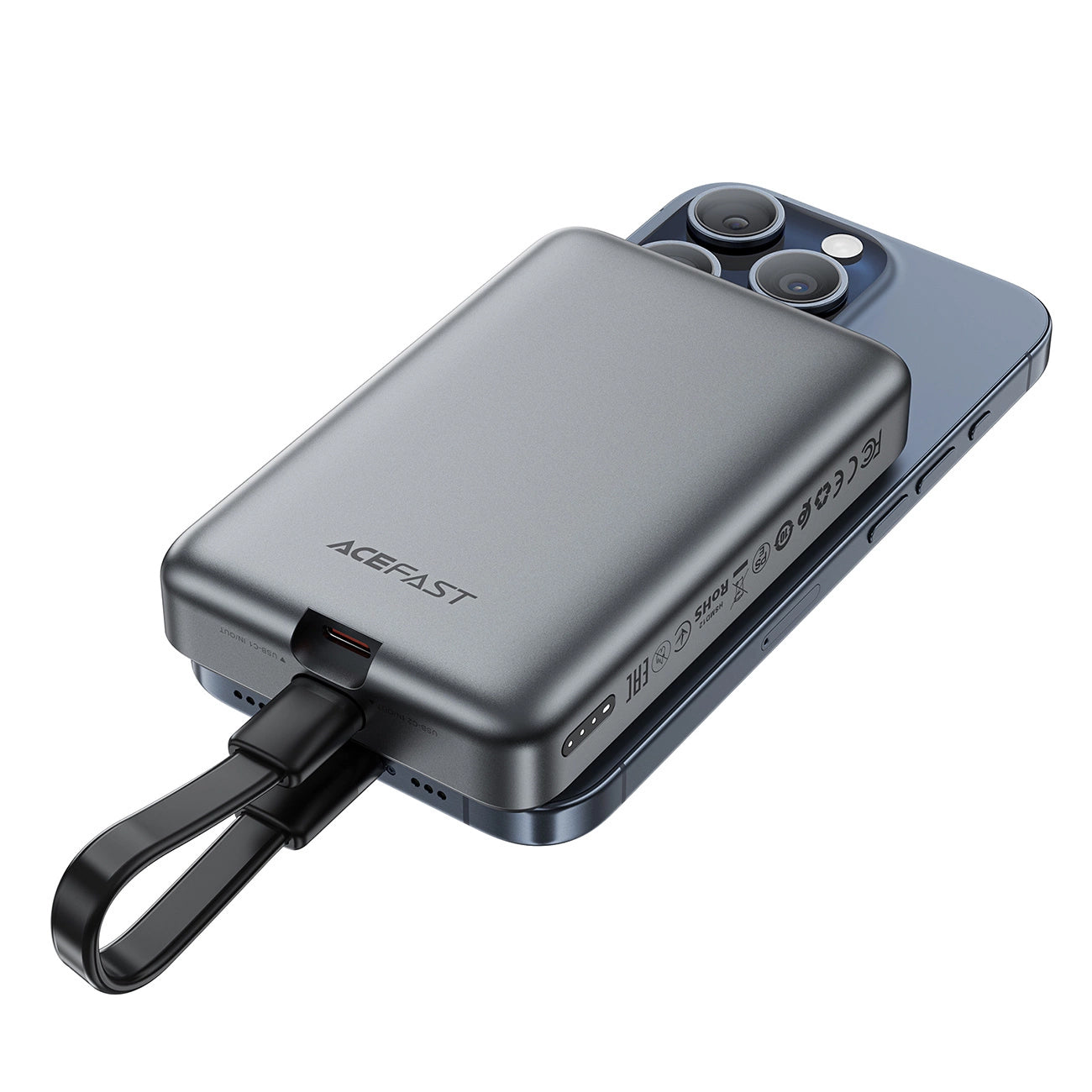 Spoljna Bežična Baterija Acefast M10, 10000mAh, 30W, PD + FQI, 1 x QI - 2 x USB-C, Crna
