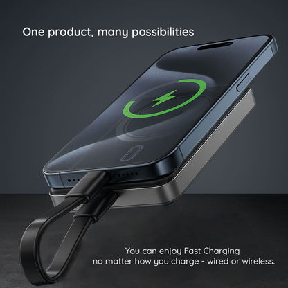 Spoljna bežična baterija Acefast M12, 10000mAh, 20W, PD + FQI, 1 x QI - 1 x USB-C, Crna