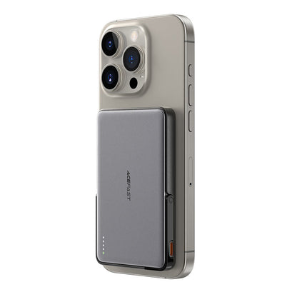 Spoljna baterija Wireless Acefast M16, 5000mAh, 18W, PD + FQI, 1 x QI - 1 x USB-C, Crna