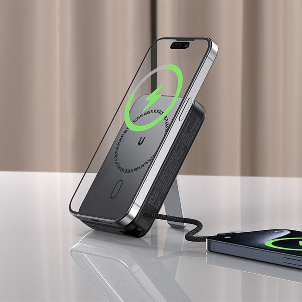 Spoljna bežična baterija Acefast M24, 10000mAh, 22.5W, PD + FQI, 1 x QI - 2 x USB-C, Siva