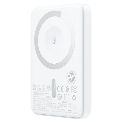 Spoljna baterija Wireless Acefast M25, 5000mAh, 20W, PD + FQI, 1 x QI - 1 x USB-C, Bela