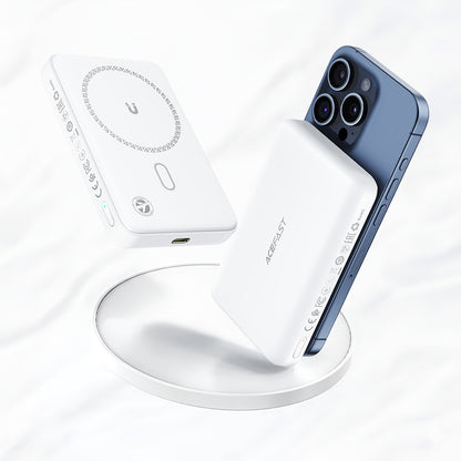 Spoljna baterija Wireless Acefast M26, 10000mAh, 20W, PD + FQI, 1 x QI - 1 x USB-C, Bela