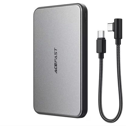 Spoljna baterija Wireless Acefast M30, 5000mAh, 20W, PD + FQI, 1 x QI - 2 x USB-C, Crna