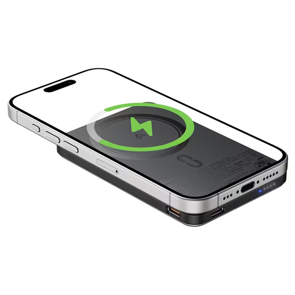 Spoljna baterija Wireless Acefast M30, 5000mAh, 20W, PD + FQI, 1 x QI - 2 x USB-C, Crna