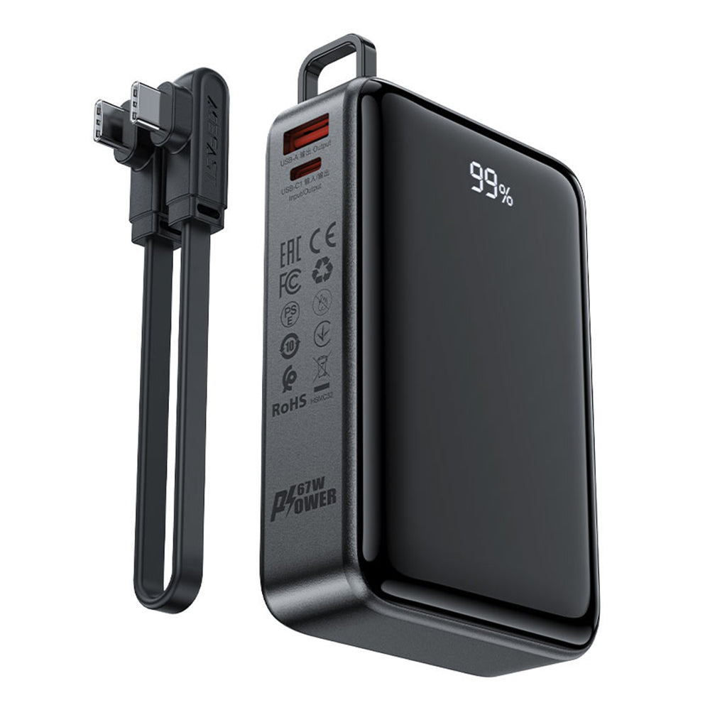 Spoljna baterija Acefast M4, 20000mAh, 67W, PD, 1 x USB-A - 2 x USB-C, Crna