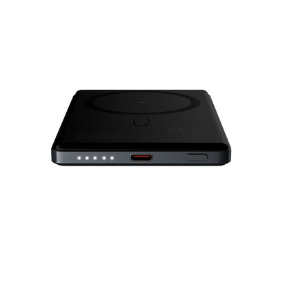 Spoljna bežična baterija Allity. APB-300, 5000mAh, 20W, PD + FQI, 1 x QI - 1 x USB-C, Siva
