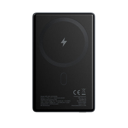 Spoljna bežična baterija Allity. APB-300, 5000mAh, 20W, PD + FQI, 1 x QI - 1 x USB-C, Siva